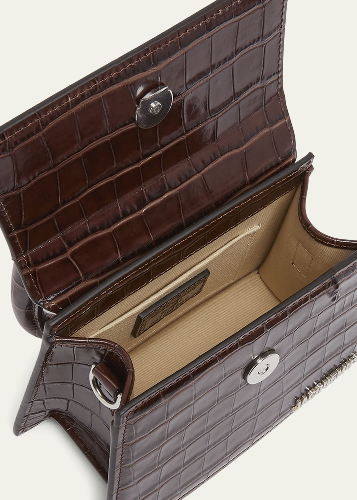 Le Chiquito Moyen Croc-Embossed Leather Top-Handle Bag - 4