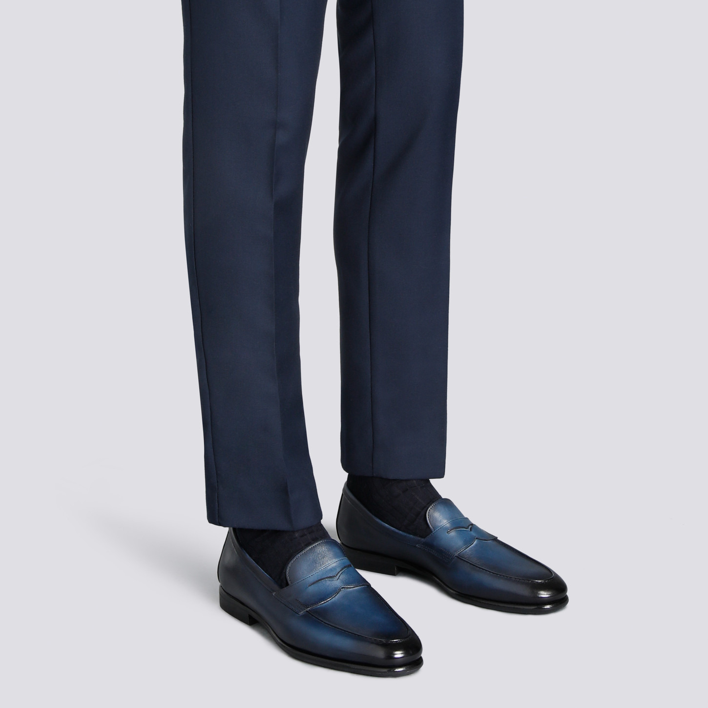 Men's blue leather Carlo loafer - 2