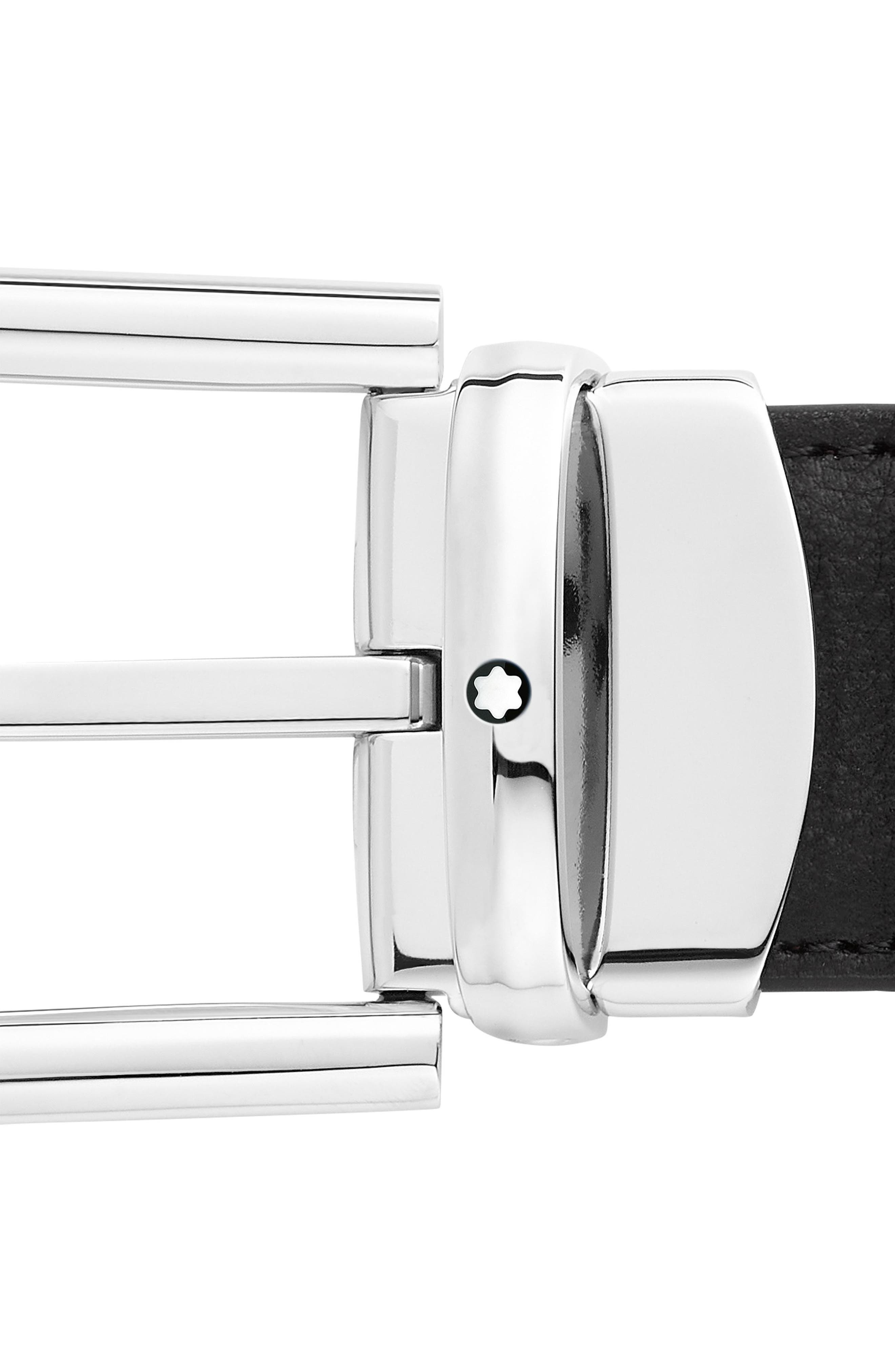 Reversible Horseshoe Buckle Calfskin Leather Belt - 2