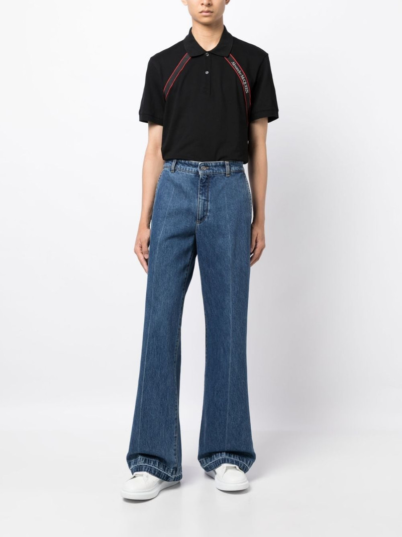 Alexander McQueen logo-tape cotton polo shirt outlook