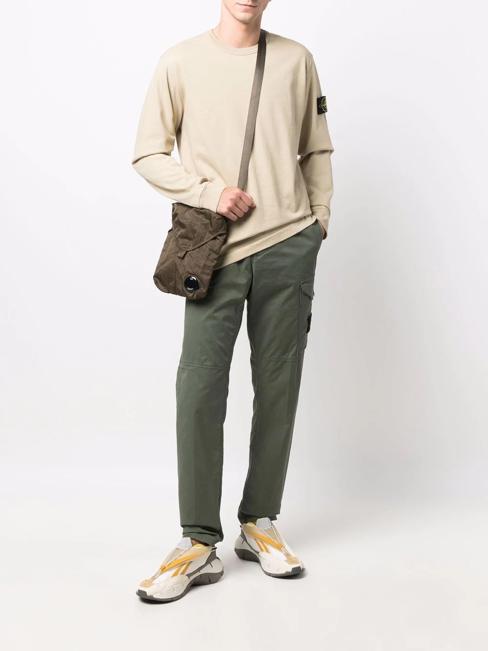 logo patch cargo trousers - 2