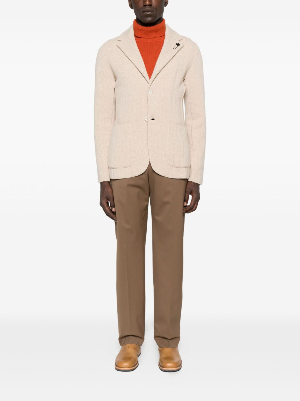 ribbed lapel jacket - 2