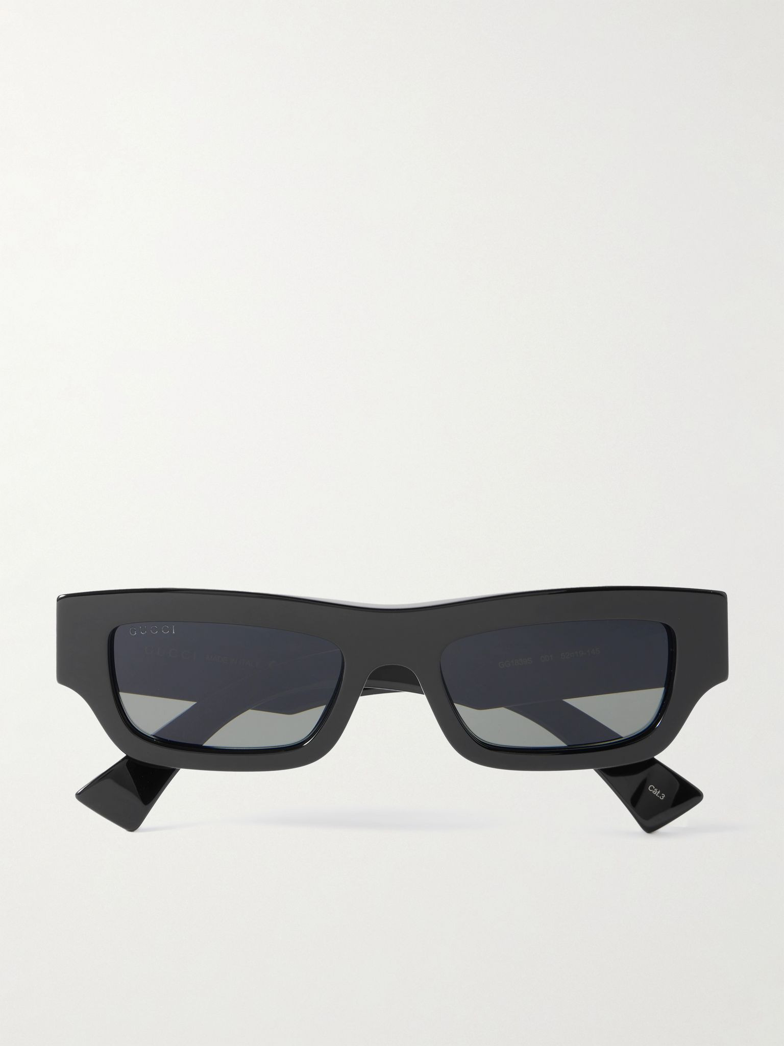 Rectangular-Frame Acetate Sunglasses Black - 1