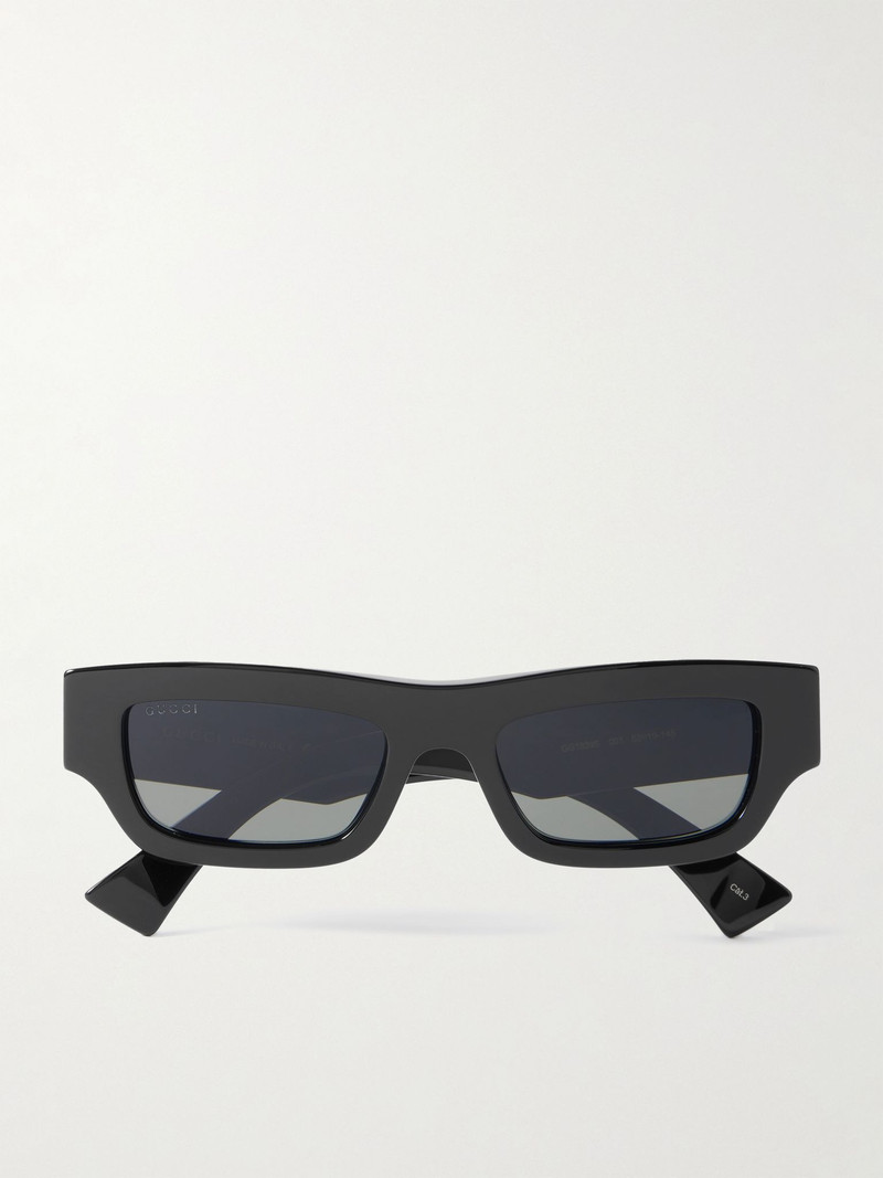 Rectangular-Frame Acetate Sunglasses Black 1