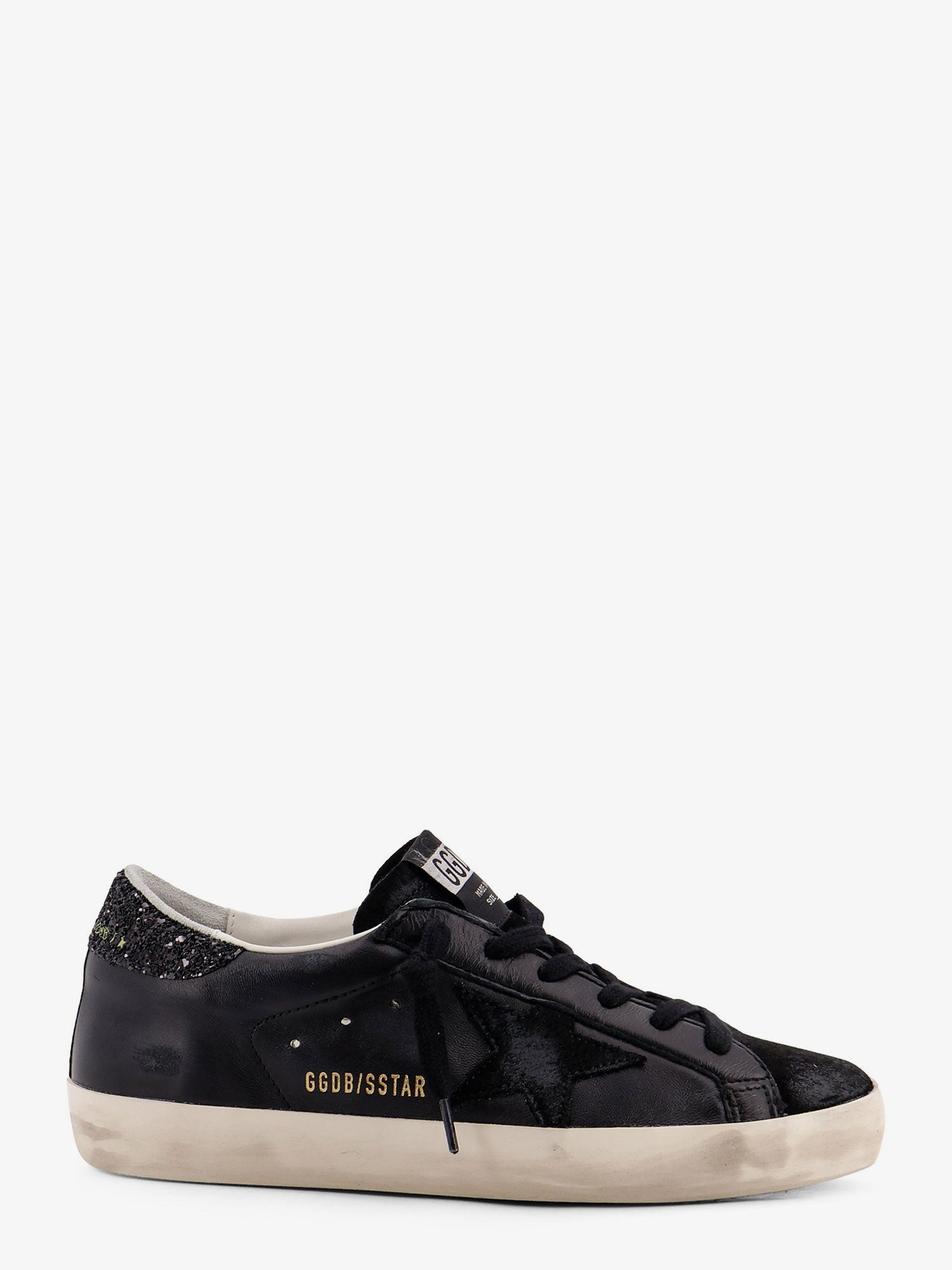 Golden Goose Deluxe Brand Super-Star Classic With List Low-Top Sneakers With Suede Inserts And Glitt - 1