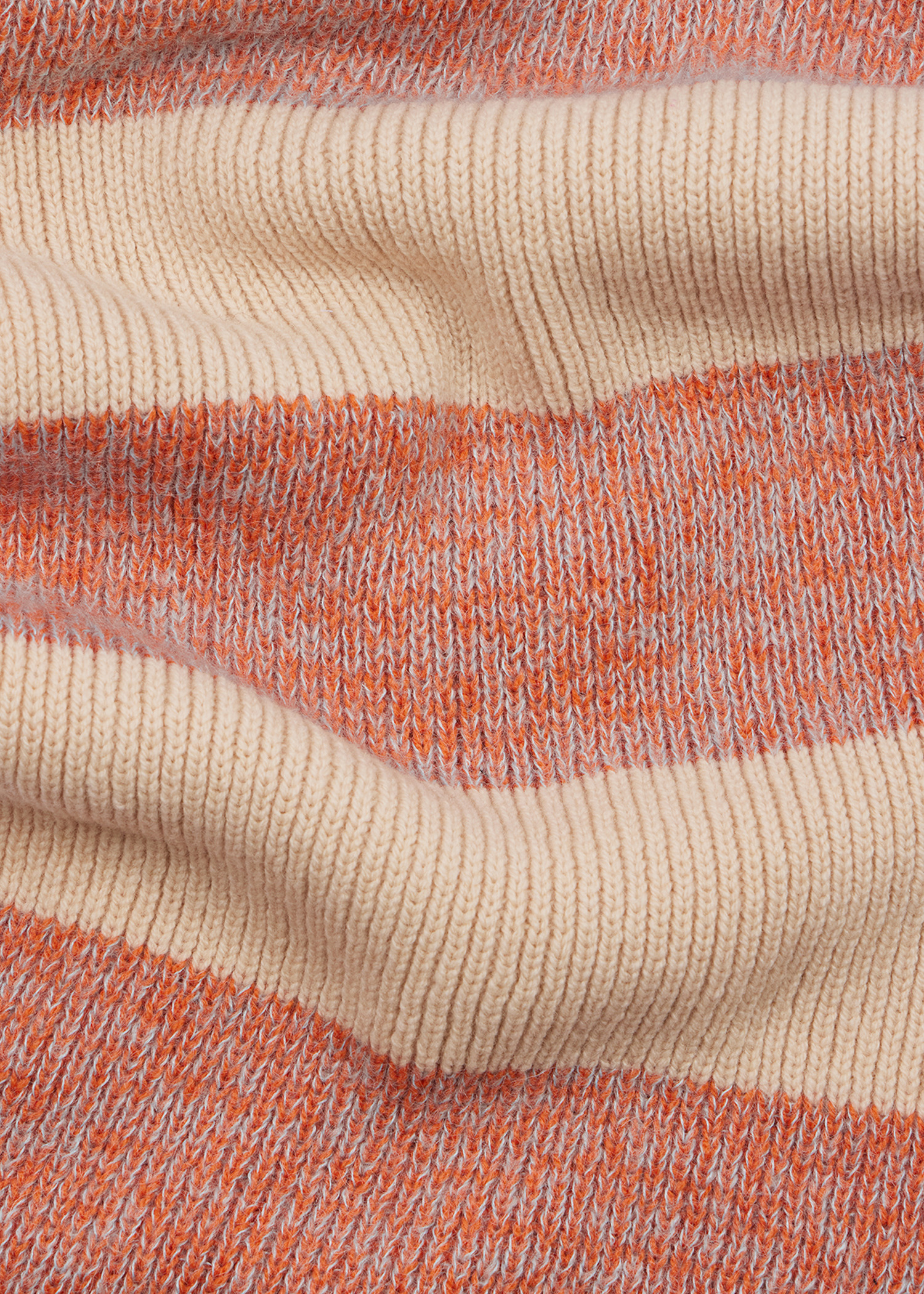 Women's Pink and Beige Lambswool-Blend Block Stripe Beanie and Scarf Set - 4