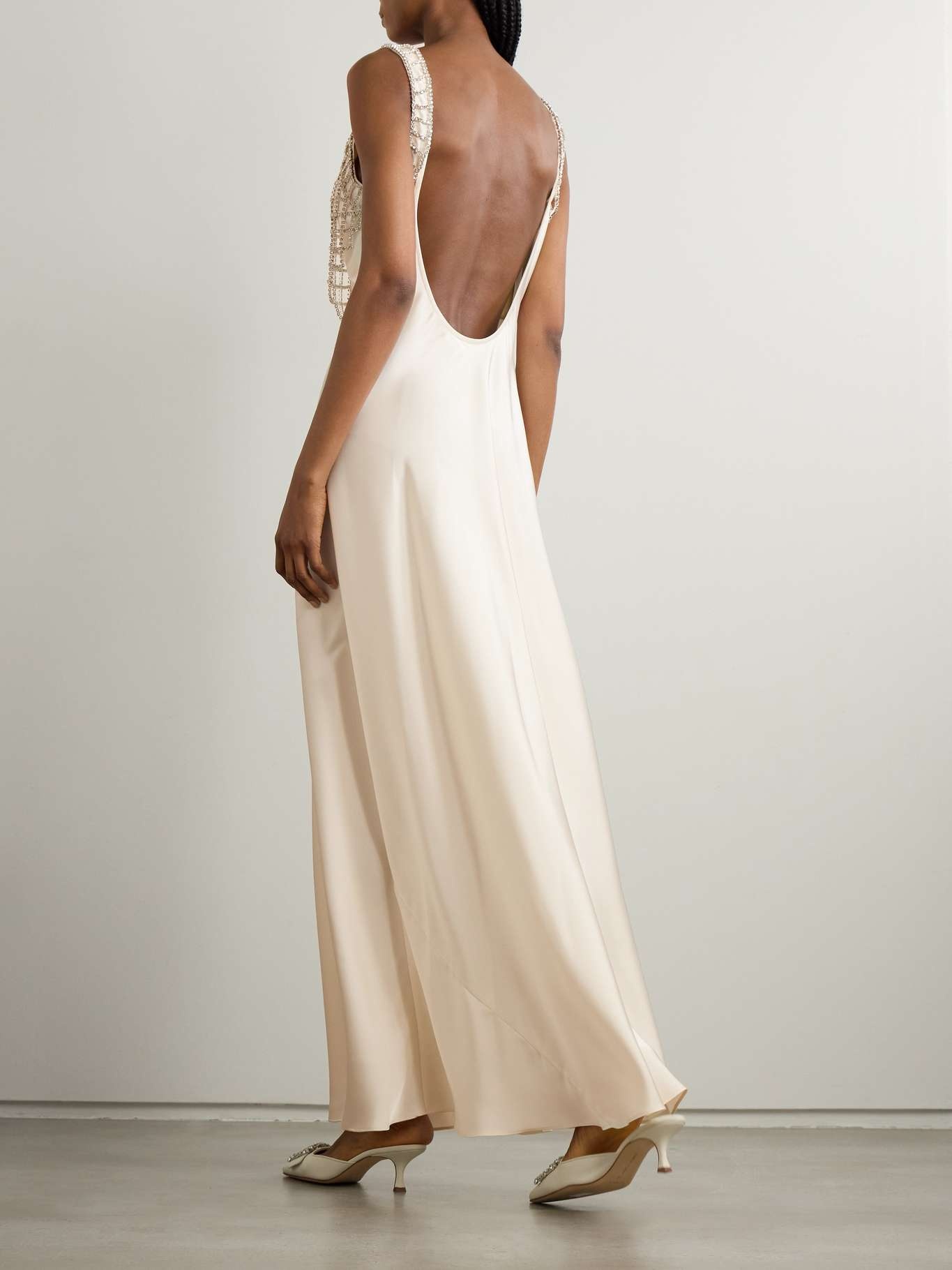 Crystal-embellished satin maxi dress - 3