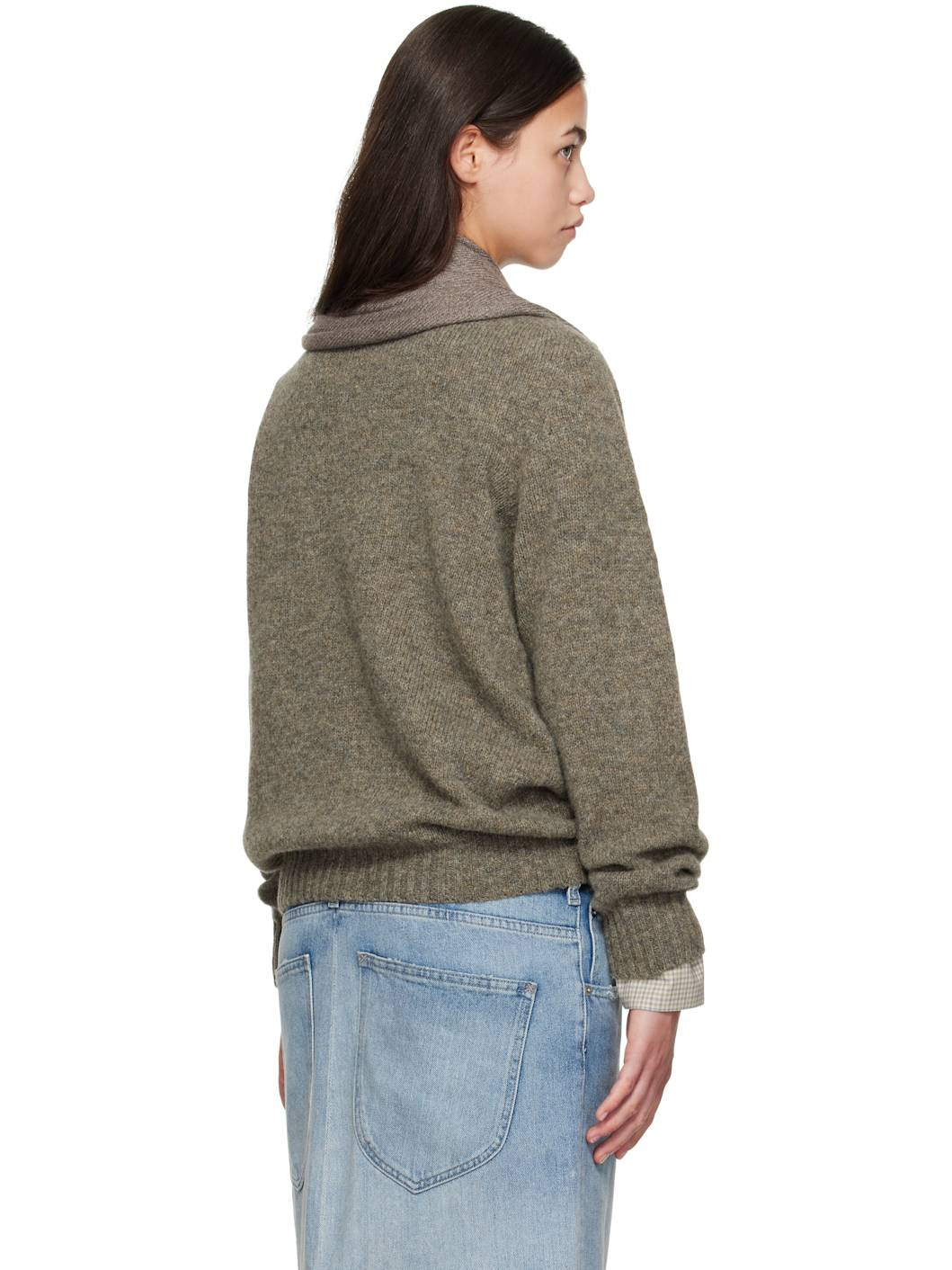 Brown Waterfall Har Sweater - 3