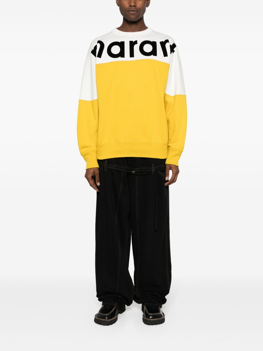 logo-print colour-block sweatshirt - 2