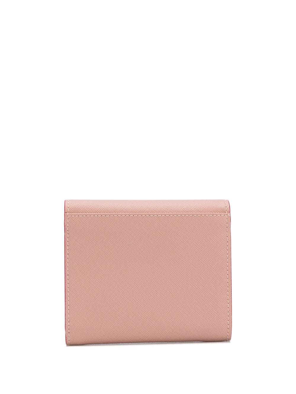 contrast-trimmed leather wallet - 2