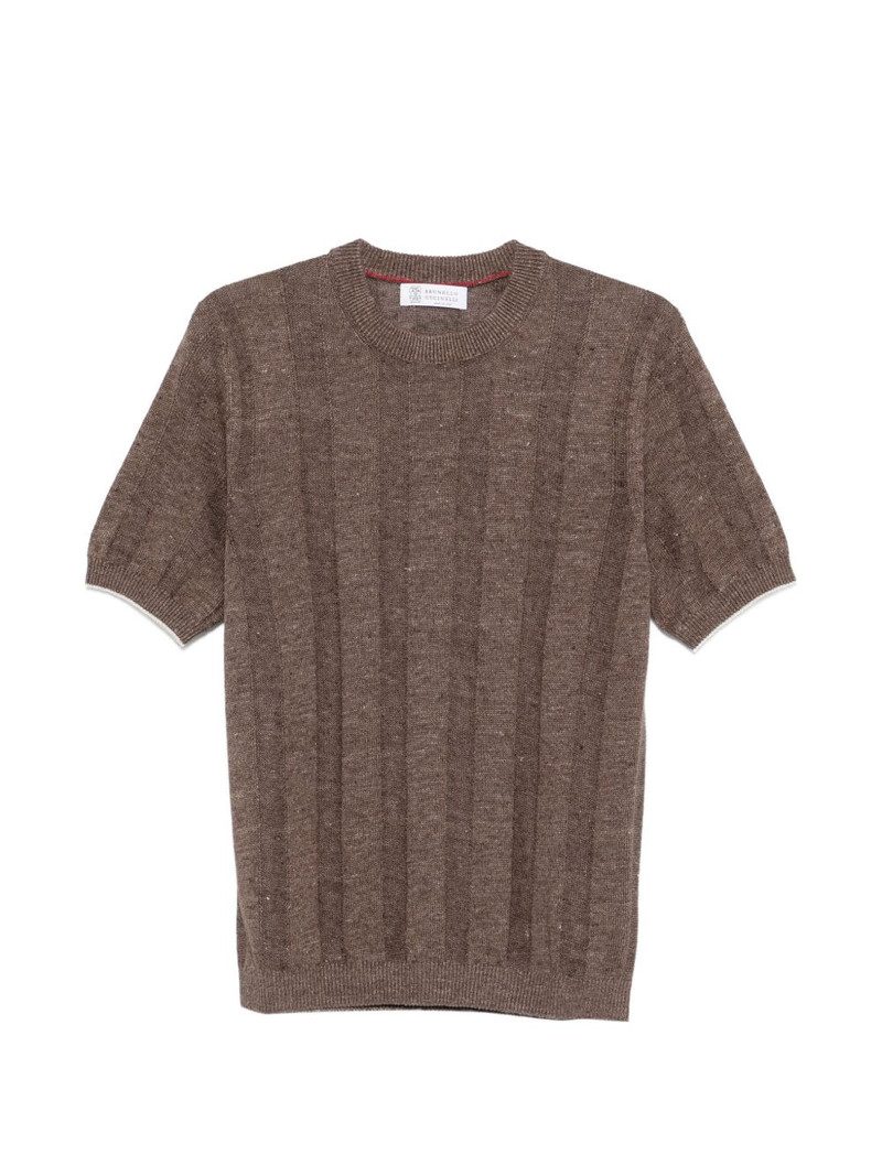 ribbed short-sleeve T-shirt 1