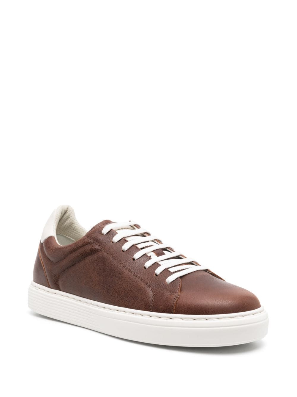 lace-up leather sneakers - 2