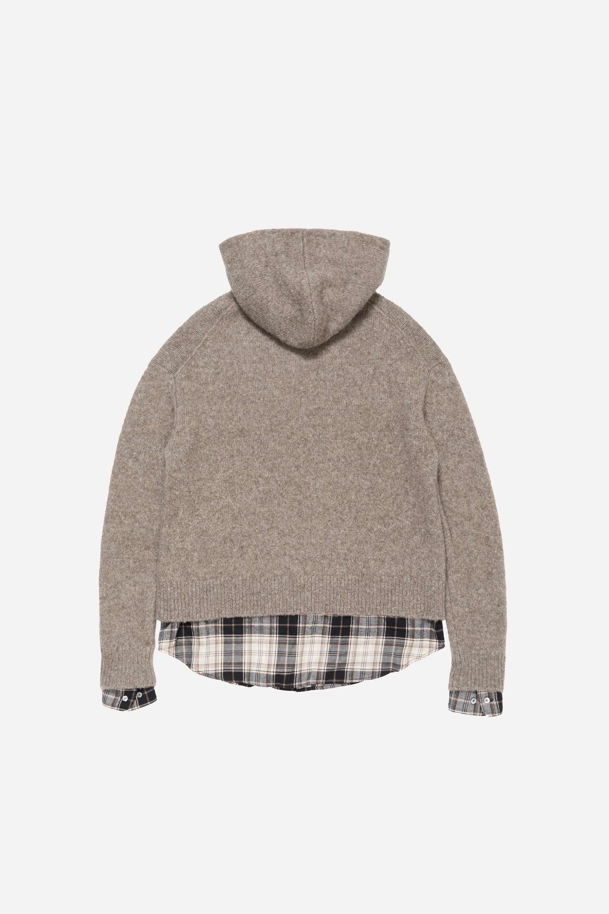 Layered wool hoodie - Beige melange - 7