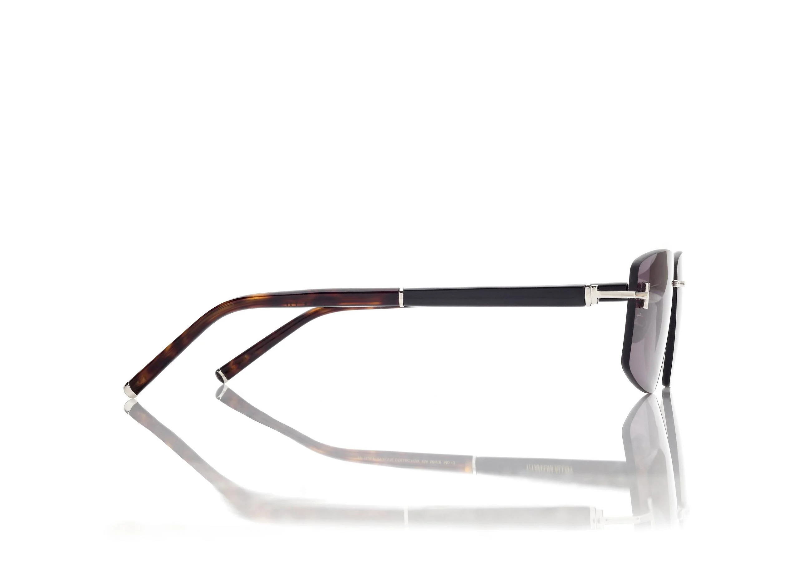 SQUARE TITANIUM AND HORN SUNGLASSES - 1