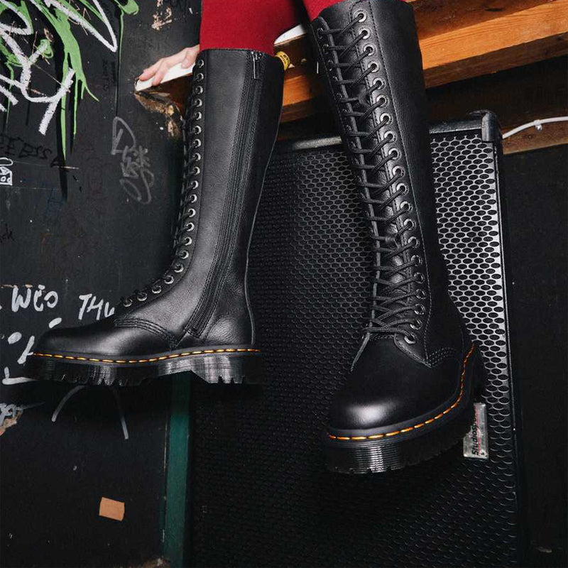 (WMNS) Dr. Martens 1B60 Bex Pisa Leather Knee High Boots 'Black Pisa' 27016001 - 7