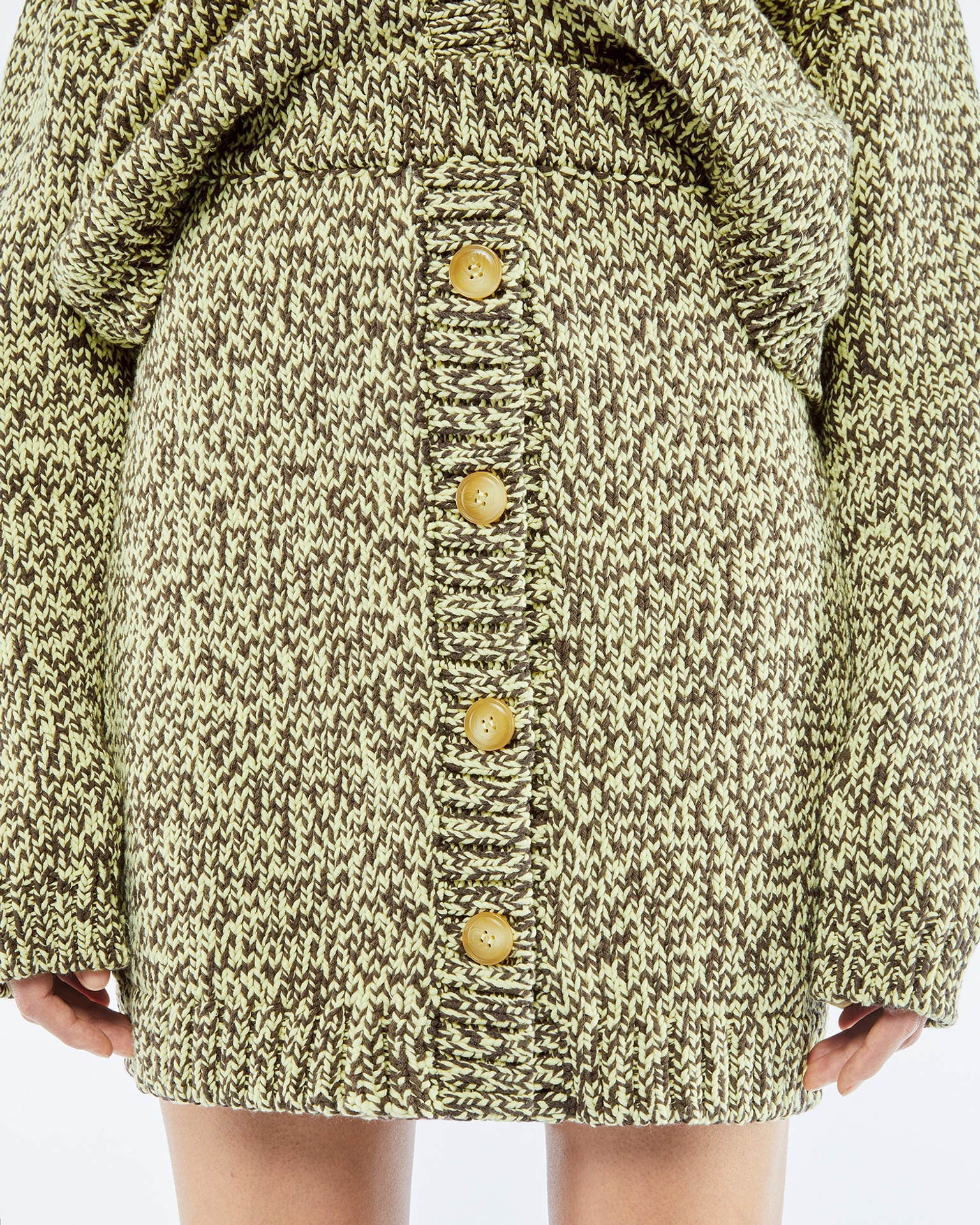 JUANA - Mouliné mini skirt - Lime - 2
