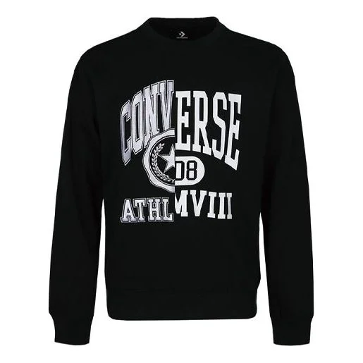 Men's Converse Alphabet Logo Printing Round Neck Pullover Black 10018354-A03 - 1