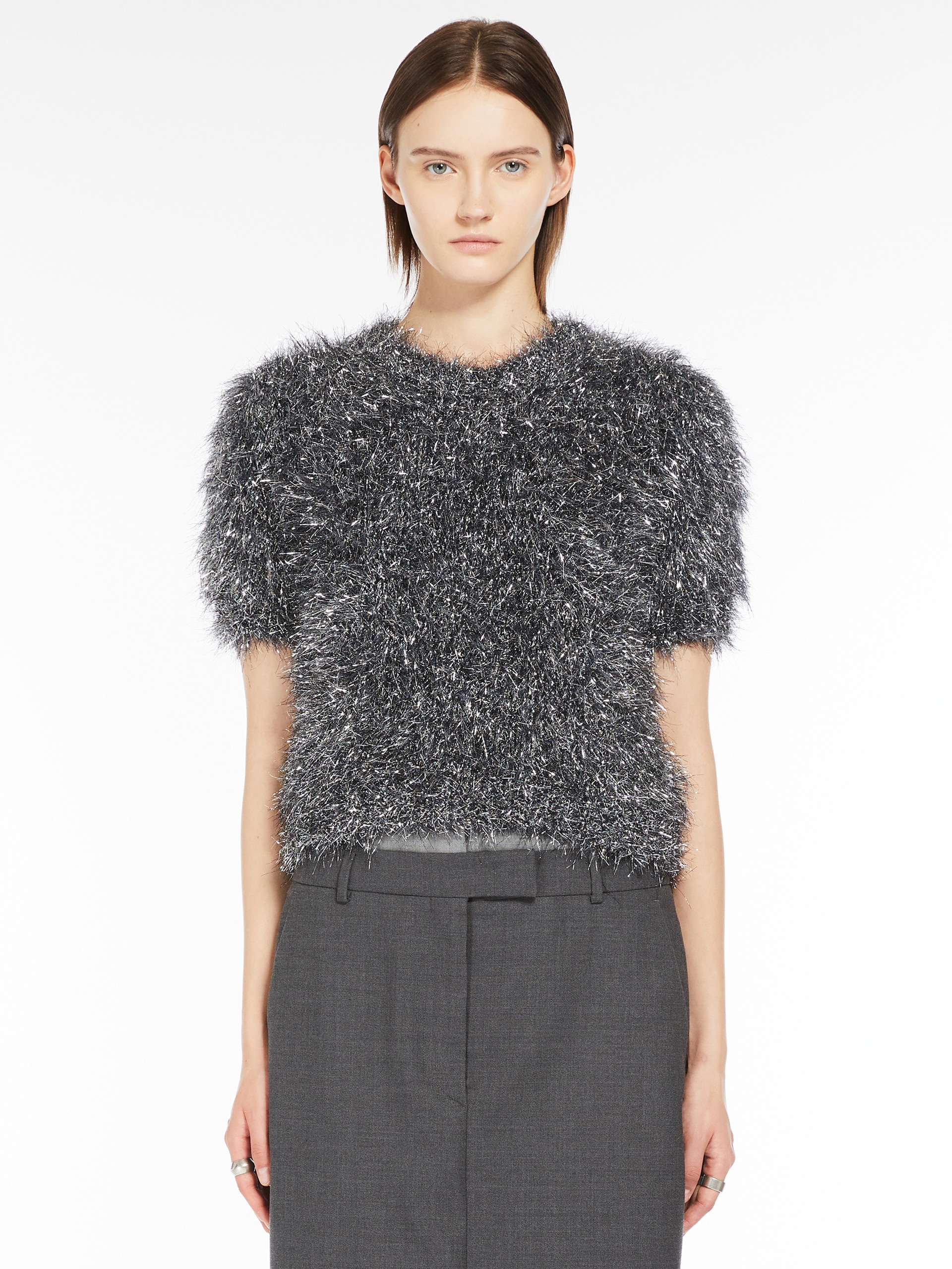 BAGAGLI Cropped lurex sweater - 3
