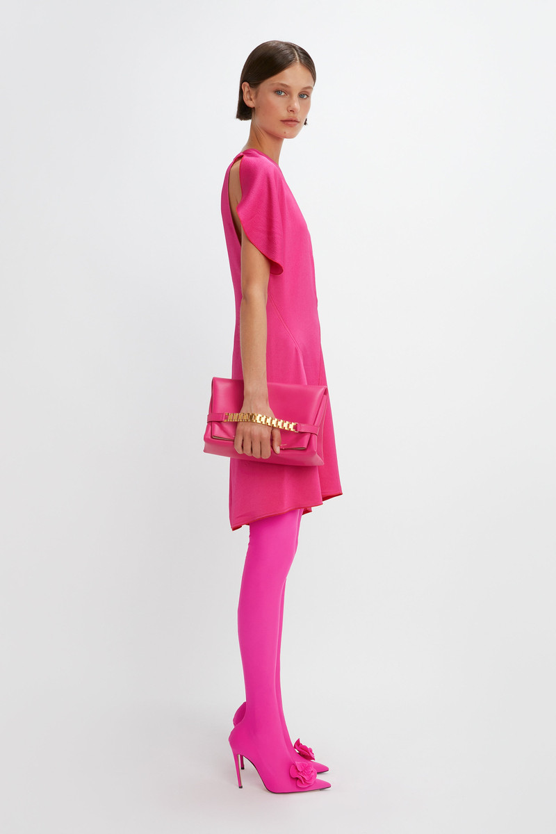 Cap Sleeve Mini Dress in Fuchsia 6