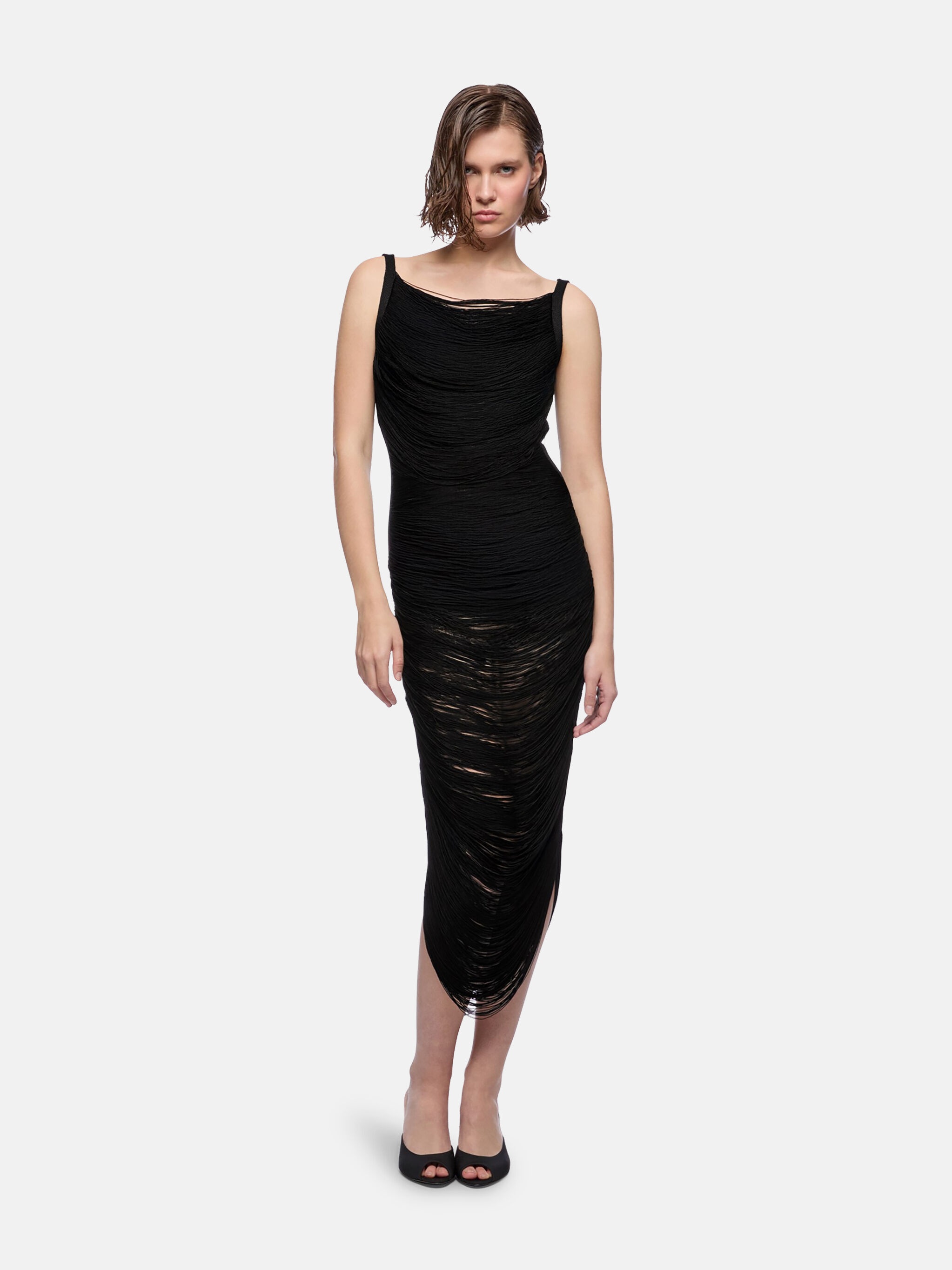 BLACK MIDI DRESS - 2