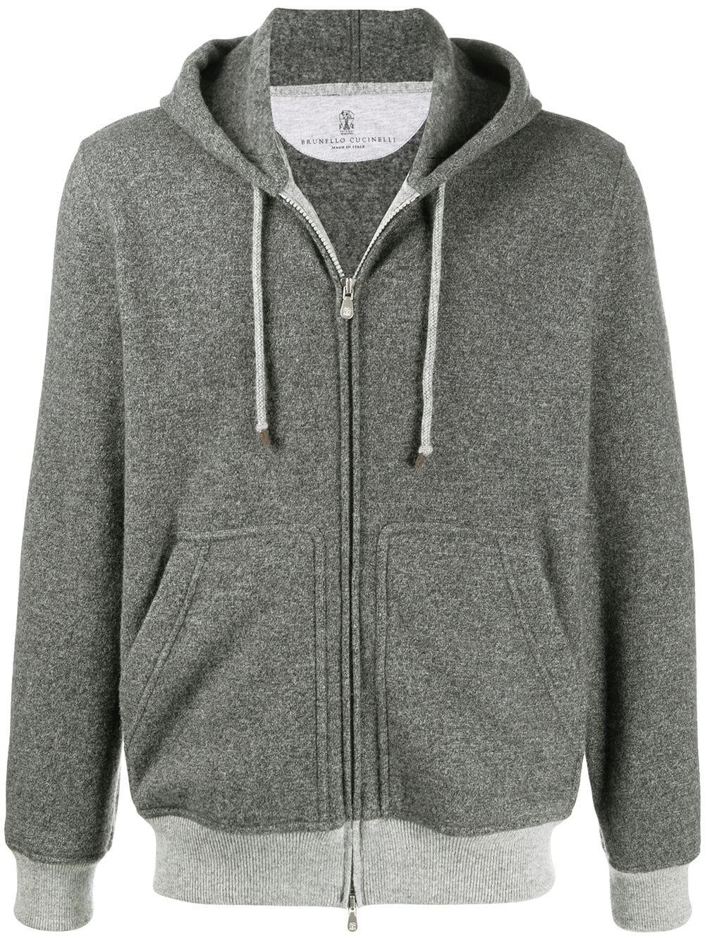 knitted zip-up hoodie - 1