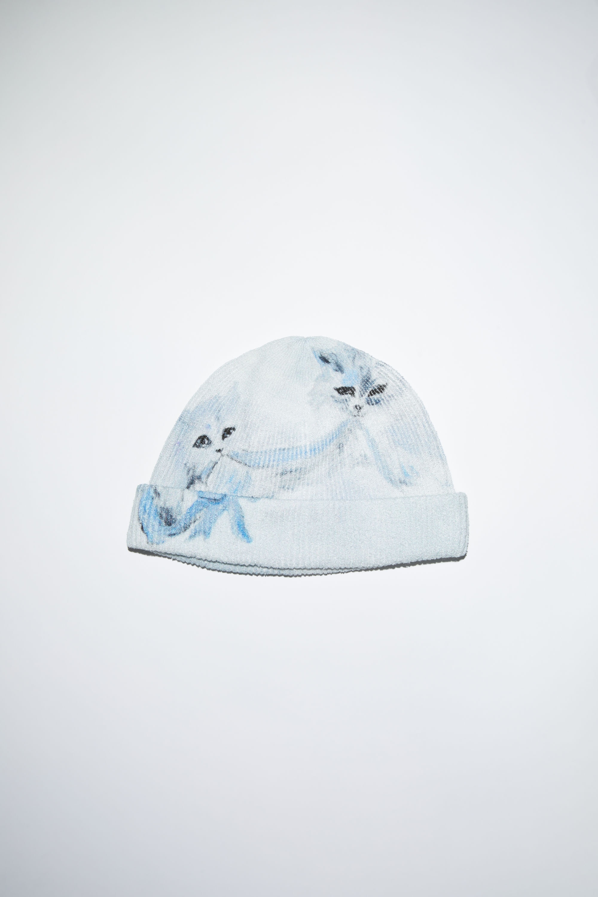 Printed knit beanie - Off white - 1