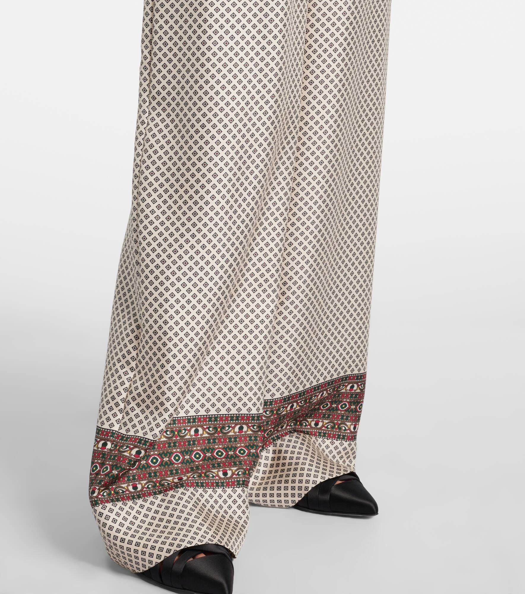 Valerio printed silk twill wide-leg pants - 5
