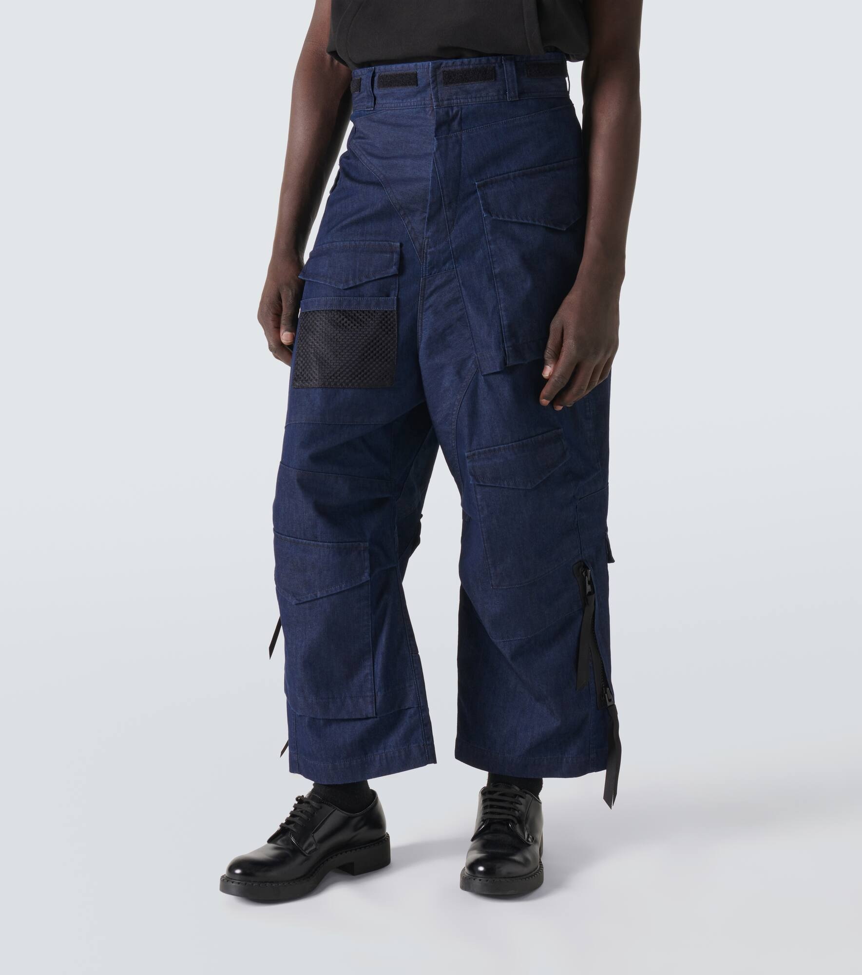 Deconstructed denim cargo pants - 3