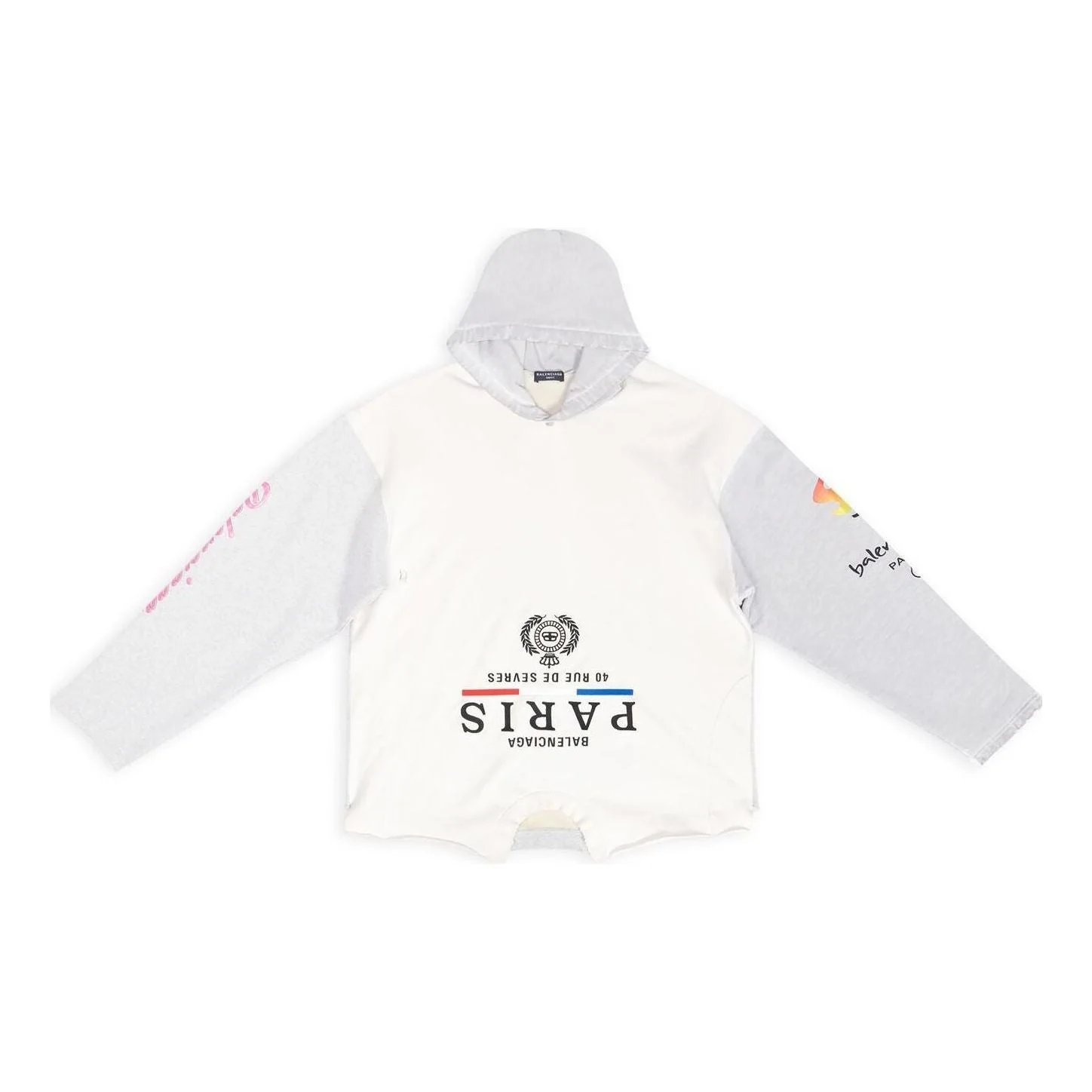 Balenciaga Paris Upside Down Hoodie Oversized 'White' 698156TMVD19000 - 1