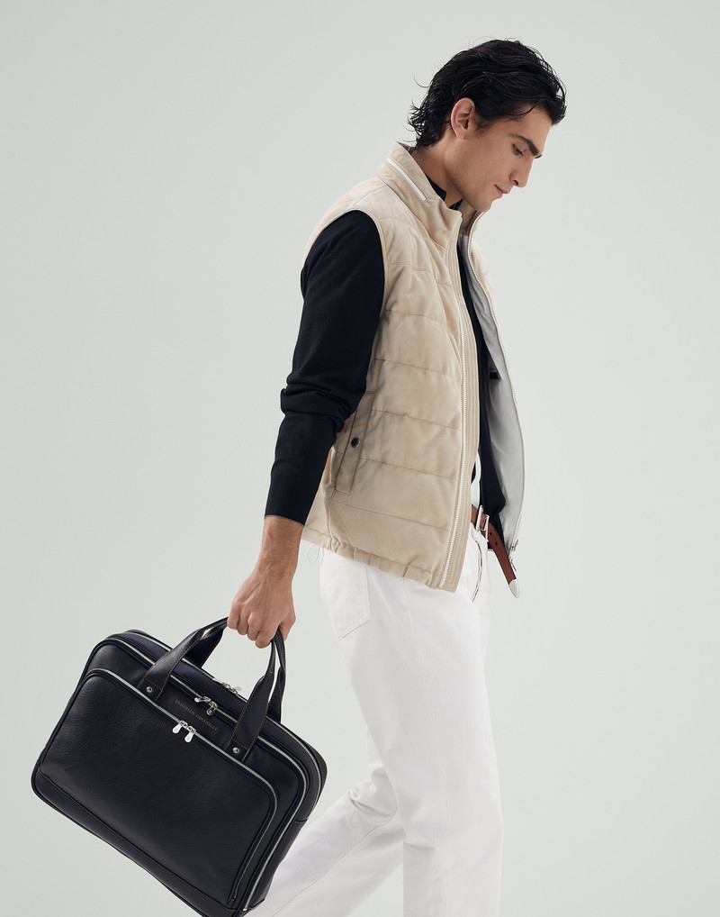Brunello Cucinelli Grained calfskin briefcase outlook