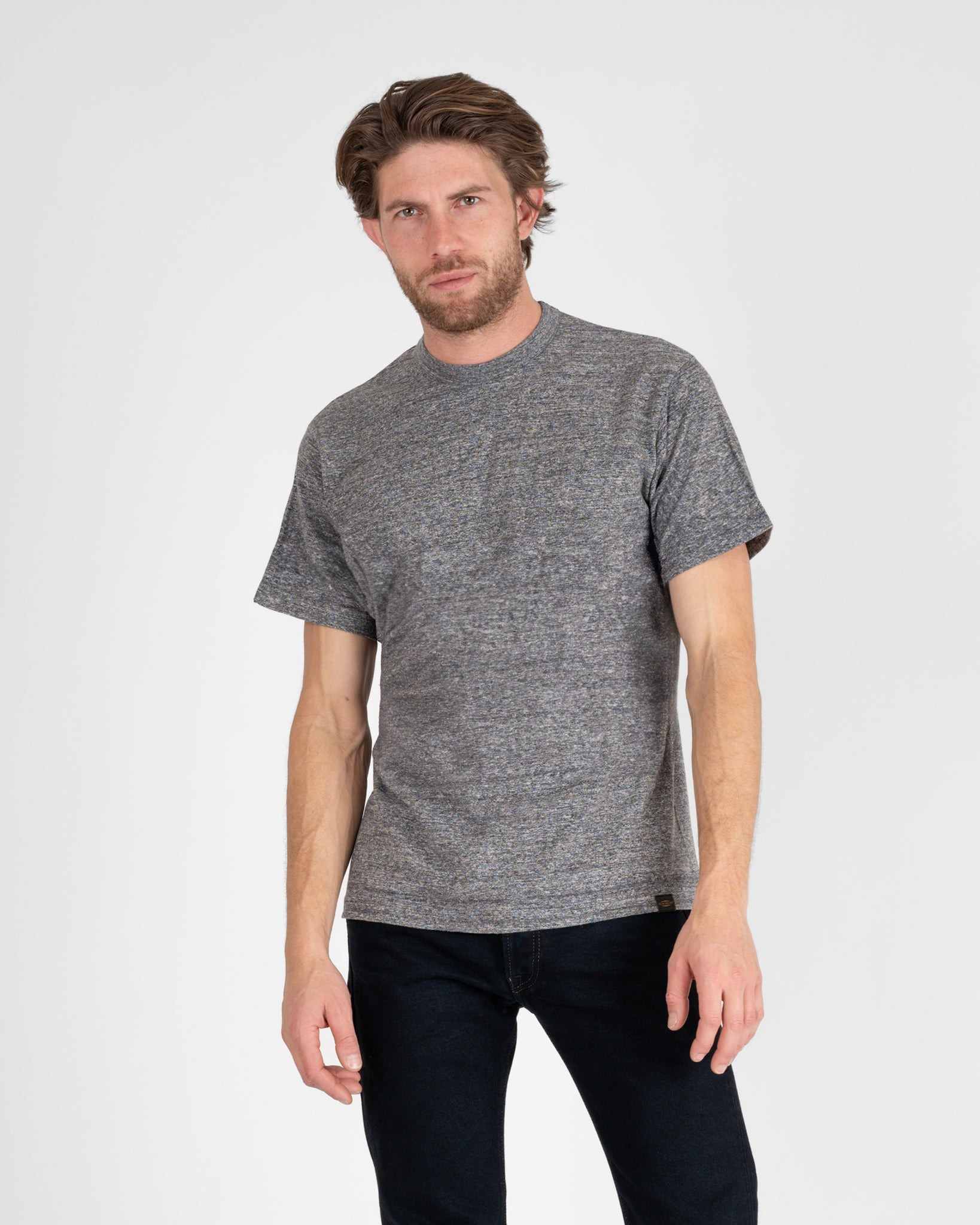 IHT-1610L-LGR 6.5oz Loopwheel Crew Neck T-Shirt with longer body - Light Grey - 2