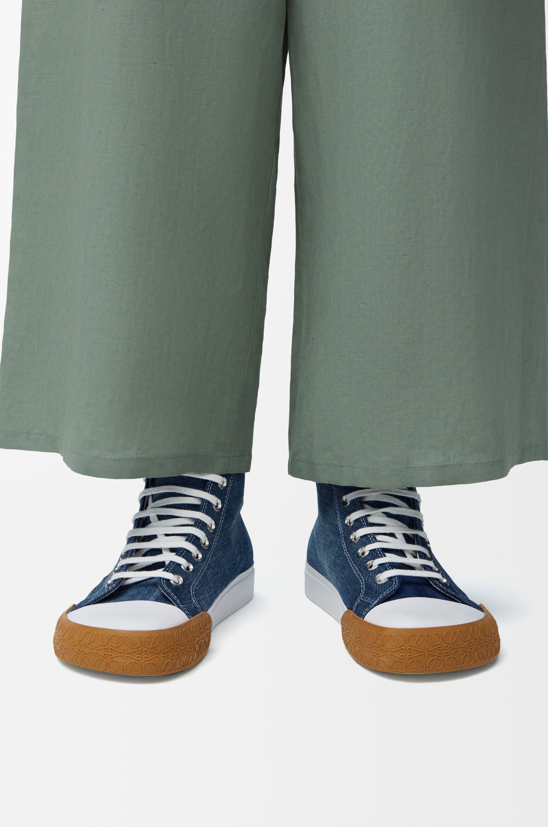 Bloc high-top sneaker in denim - 2