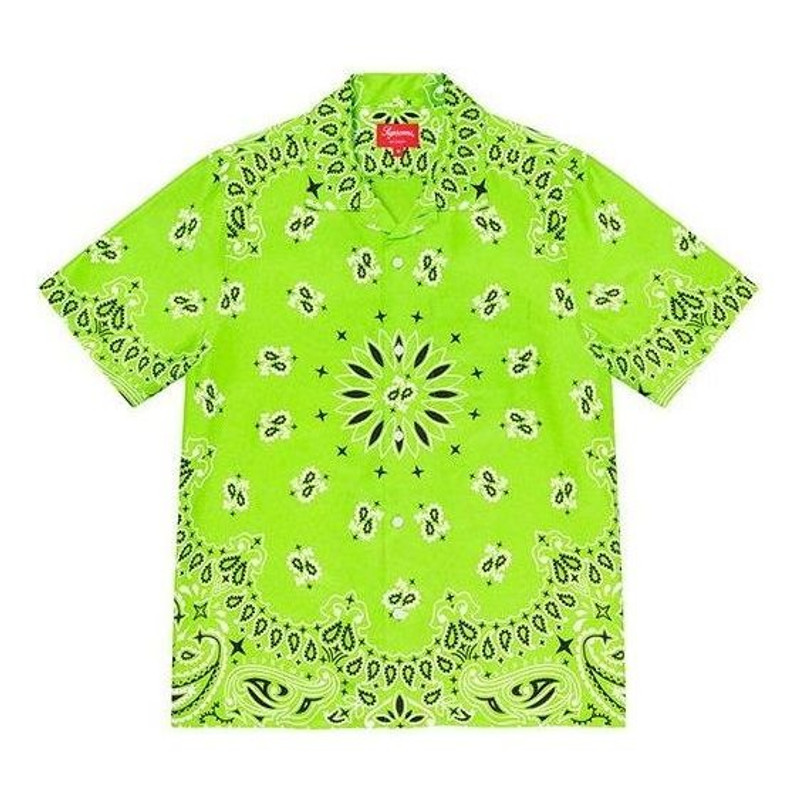 Supreme Bandana Silk S/S Shirt 'Green Black' SUP-SS21-702 - 1