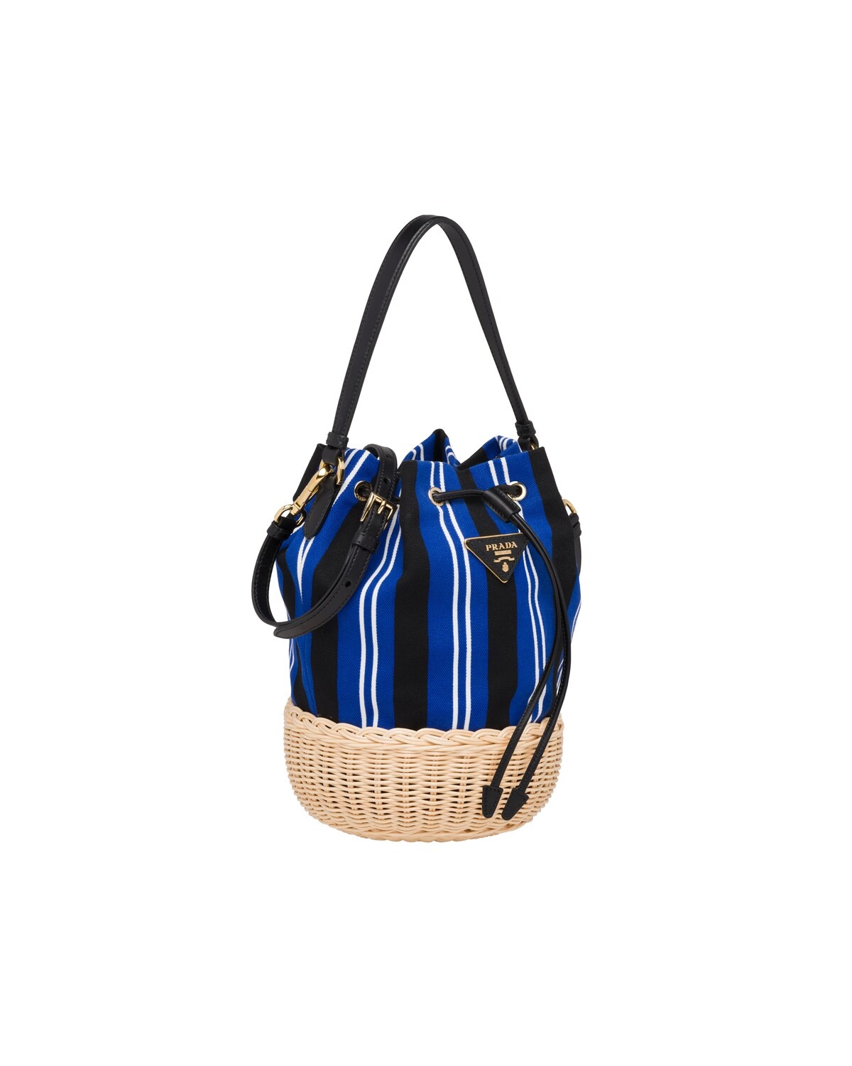 Wicker and canvas shoulder bag - 3