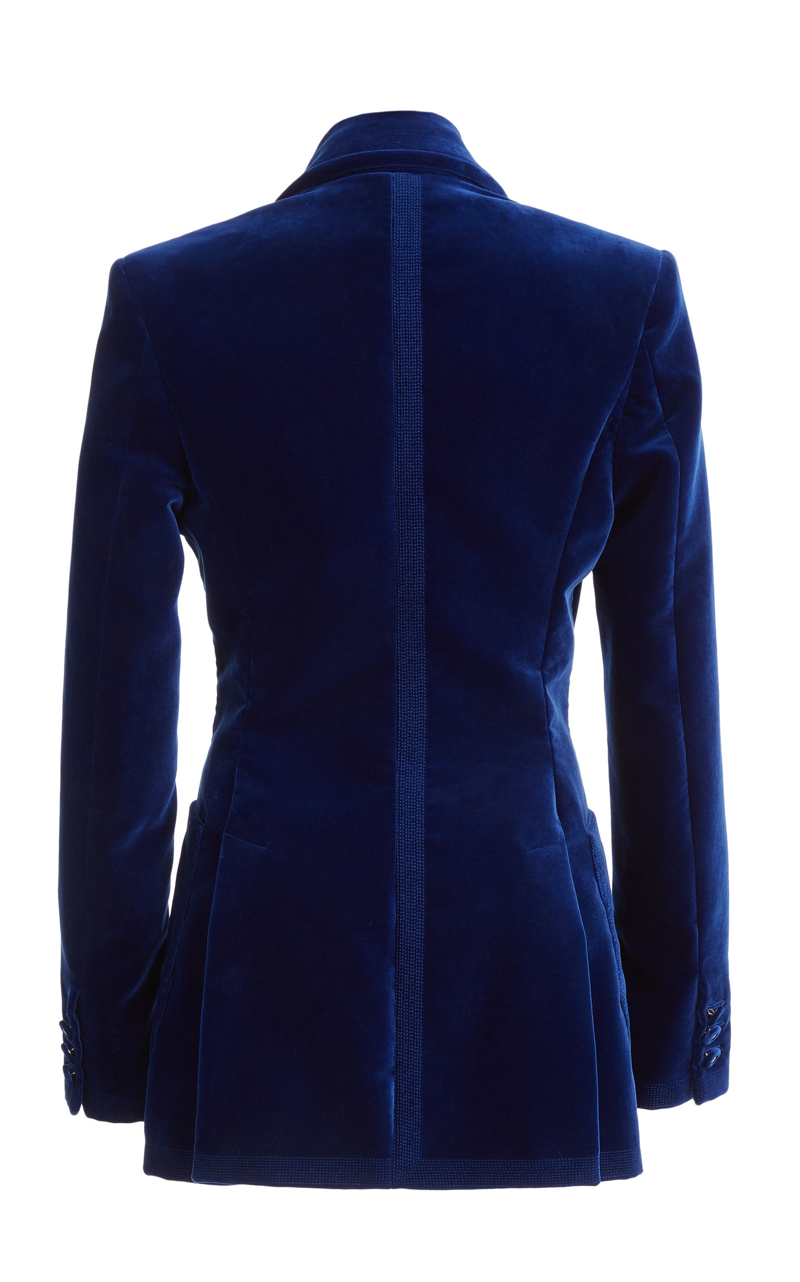 Velvet Double-Breasted Blazer blue - 3