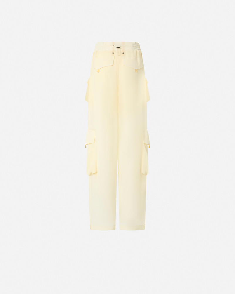 PINKO CARGO TROUSERS IN TRANSPARENT GEORGETTE outlook