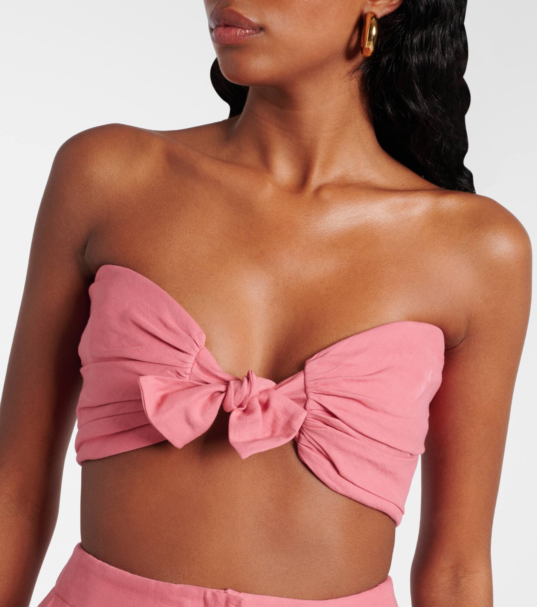 Awa linen and cotton-blend bra top - 4