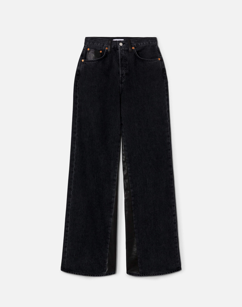 High Rise Wide Leg - Back To Black Leather 1
