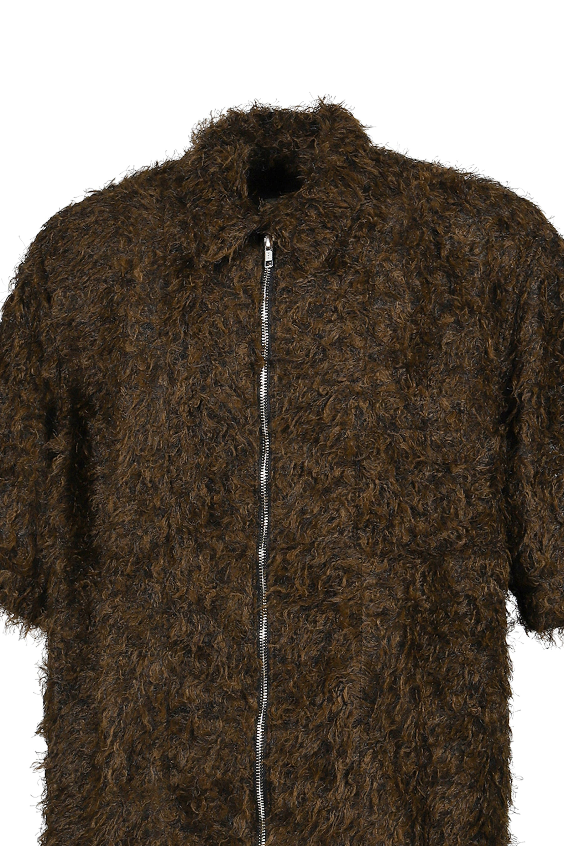 ZIP UP BOX SHIRT / BLK / BRW - 8