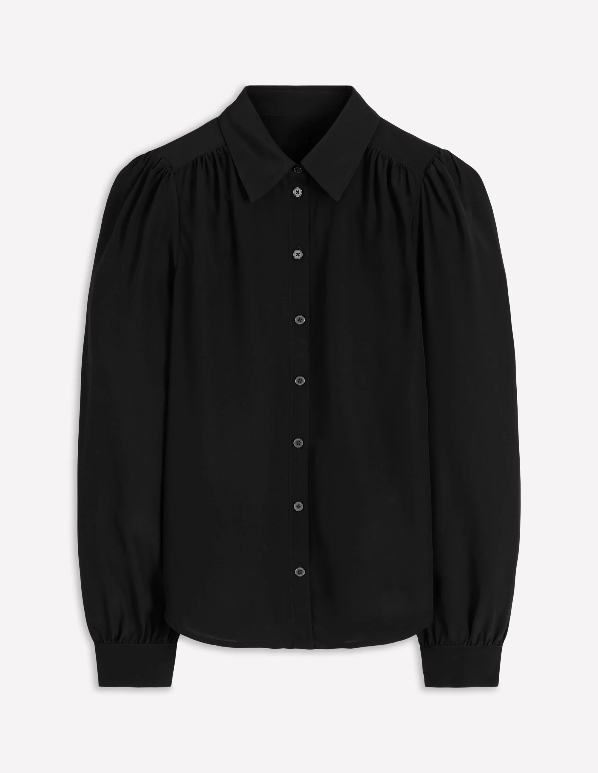 Sara Silk Shirt-Black - 1