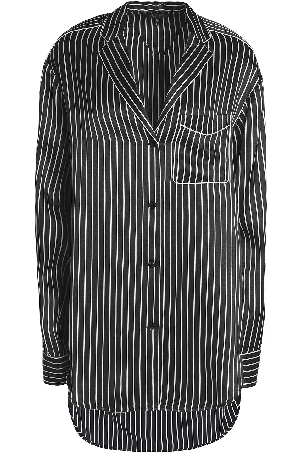 Striped silk-satin top - 1