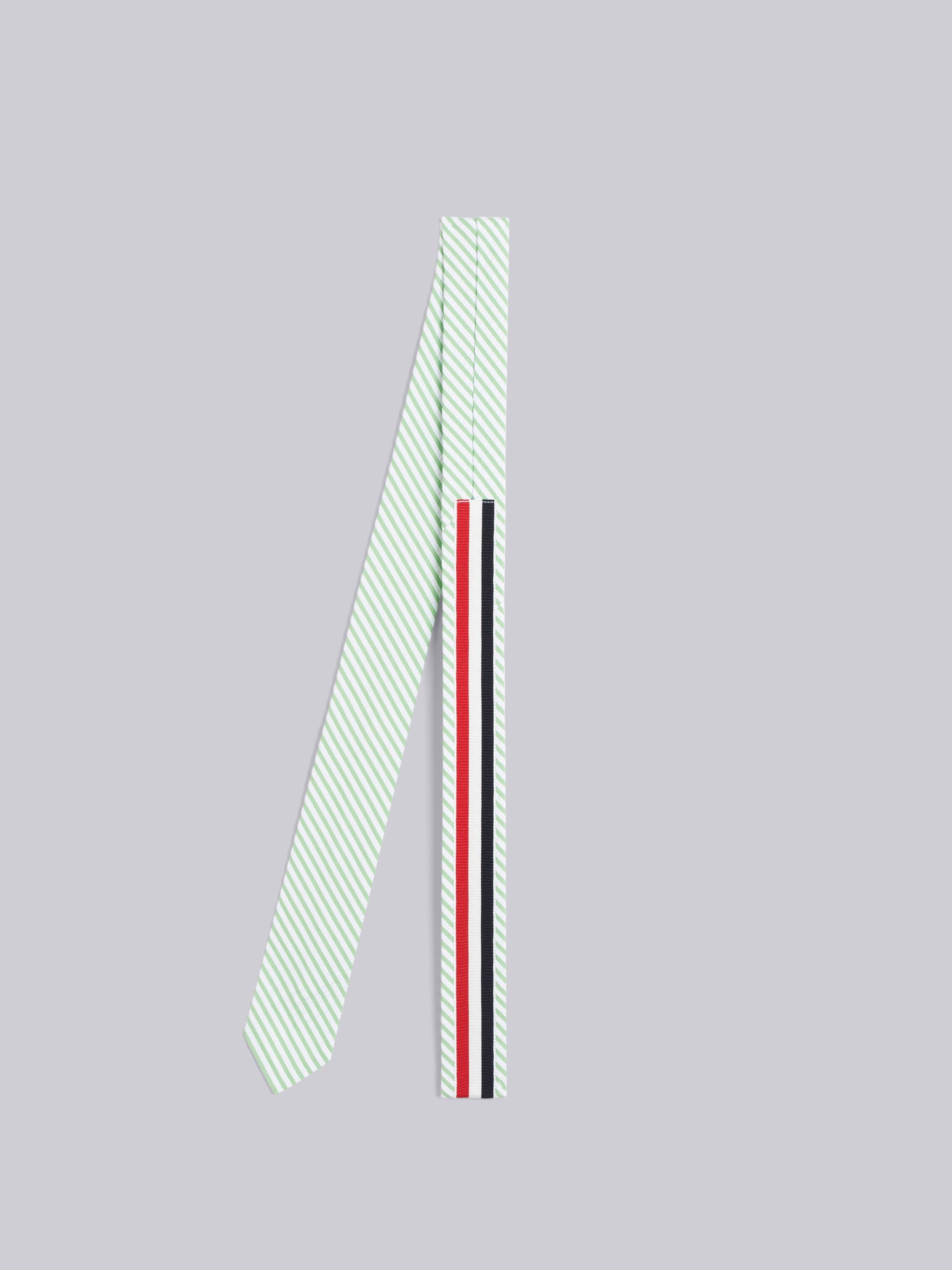 Green Seersucker Stripe Tie - 3