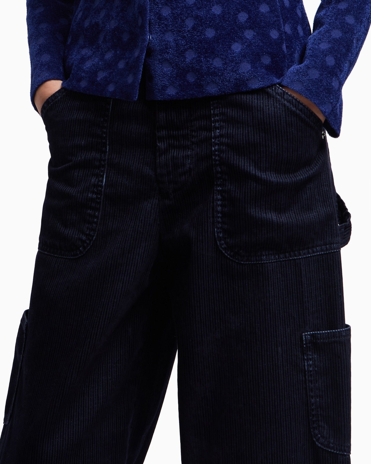 J2G FLOCKED-RIB GARMENT-DYED DRILL CARGO JEANS - 6