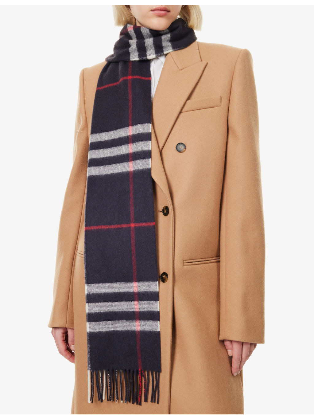 Giant check cashmere scarf - 2