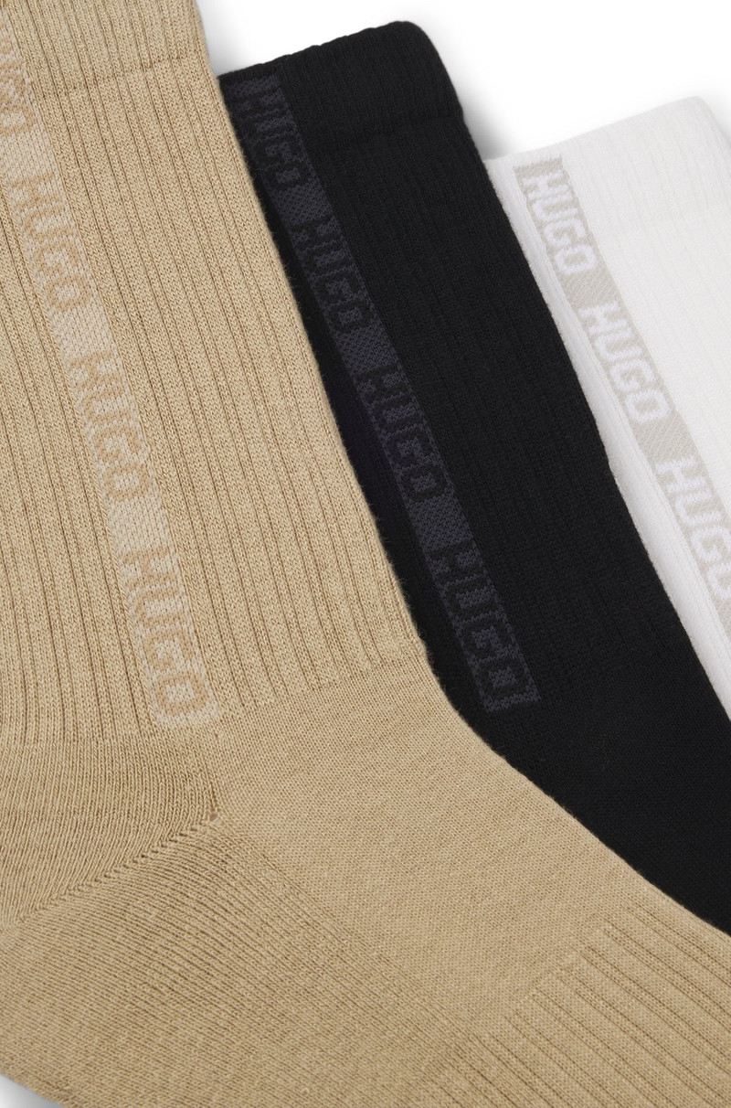 HUGO THREE-PACK OF SHORT SOCKS WITH REPEAT-LOGO TAPE outlook