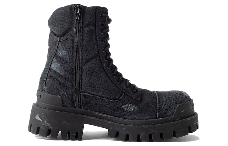 (WMNS) Balenciaga Combat Strike 20mm Boots 'Washed Black Cotton' 694060W2H111000 - 2
