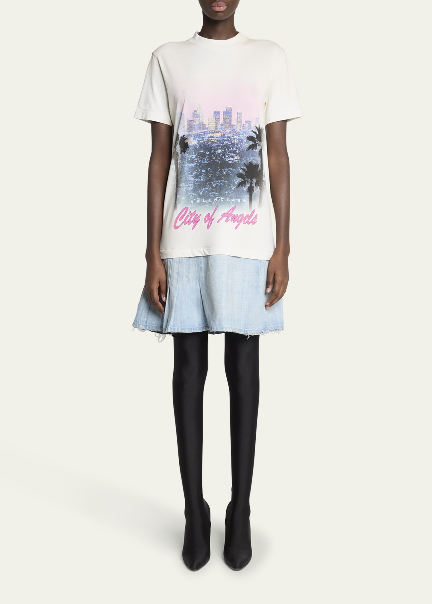 Layered Mini Graphic T-Shirt Dress - 2
