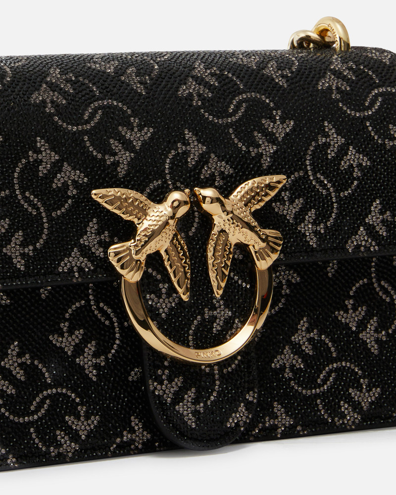 MINI LOVE BAG LEATHER CROSSBODY BAG WITH MONOGRAM RHINESTONE 3