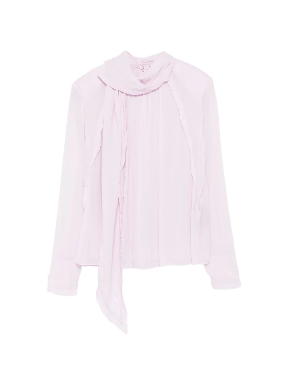 ruffle-trim tie blouse - 1