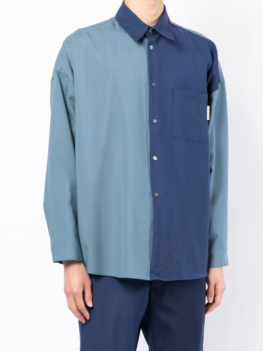 two-tone long-sleeve shirt - 3